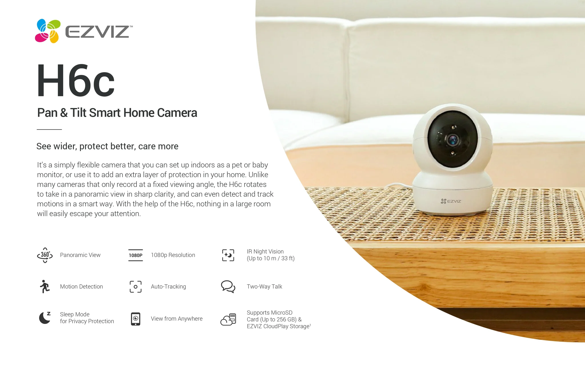 H6c  Pan &amp; Tilt Smart Home Camera