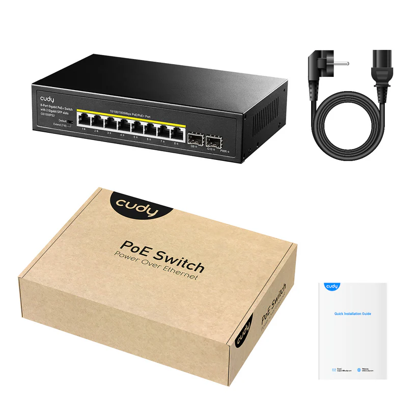 8-Port Gigabit PoE+ Switch with 2 Gigabit SFP Slots