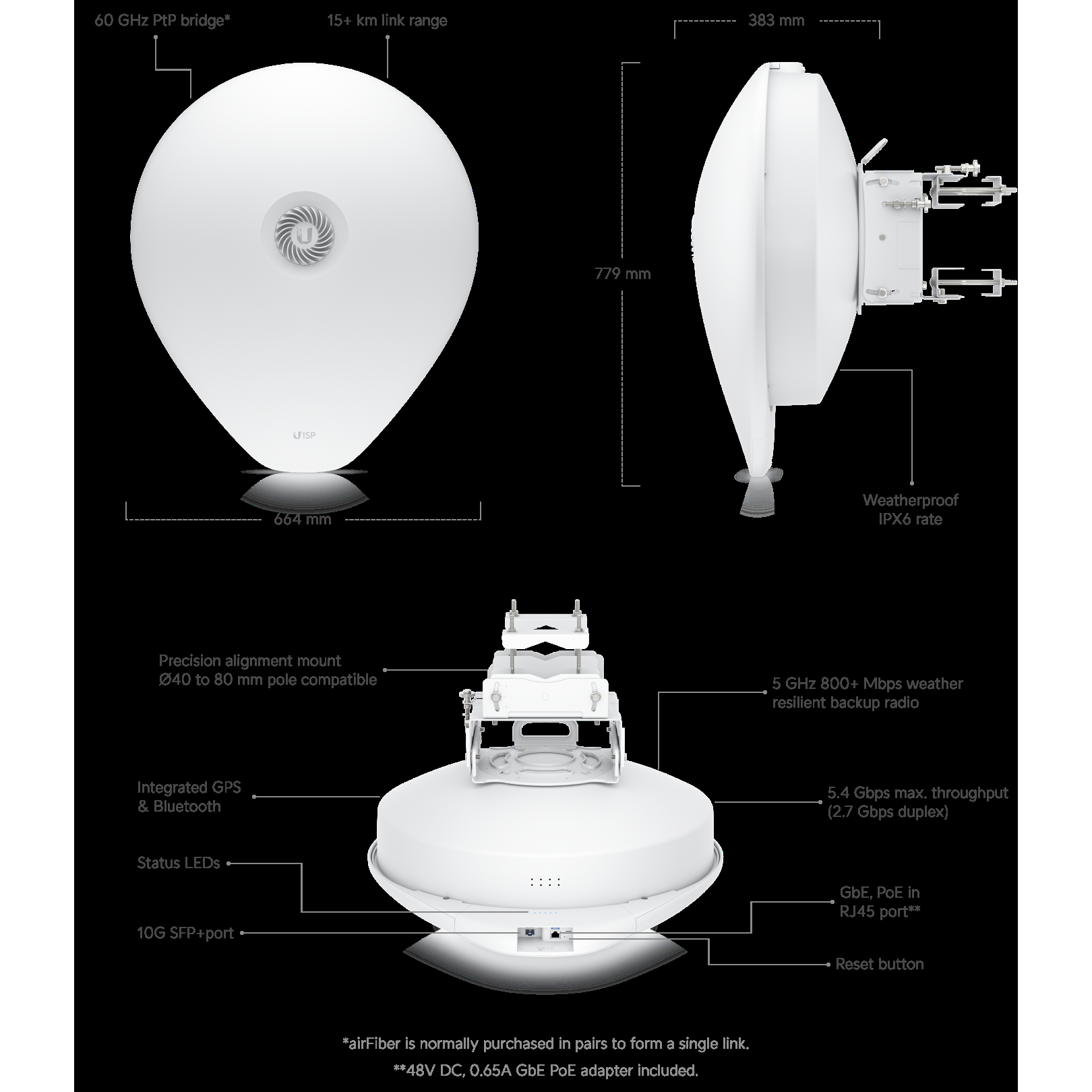 AF60-XR - Ubiquiti AirFiber 60 Xtreme-Range