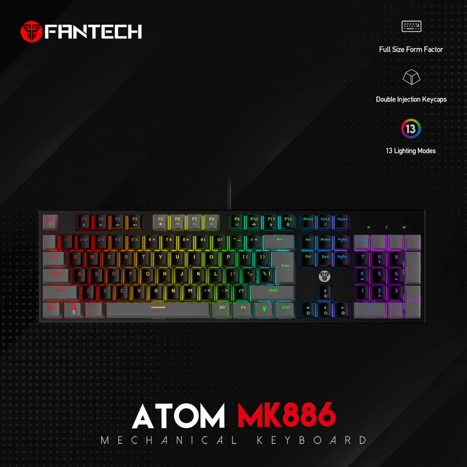 Fantech MK886V2 Atom RGB Mechanical Keyboard