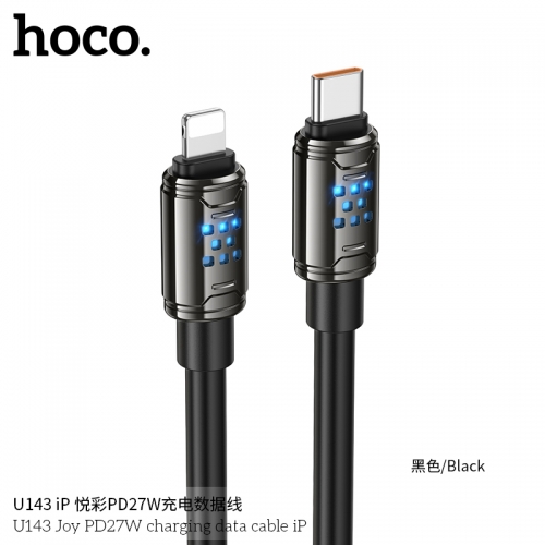 HOCO U143 Fast Charge PVC Type-C-IP Data Cable (L=1.2M) - Black