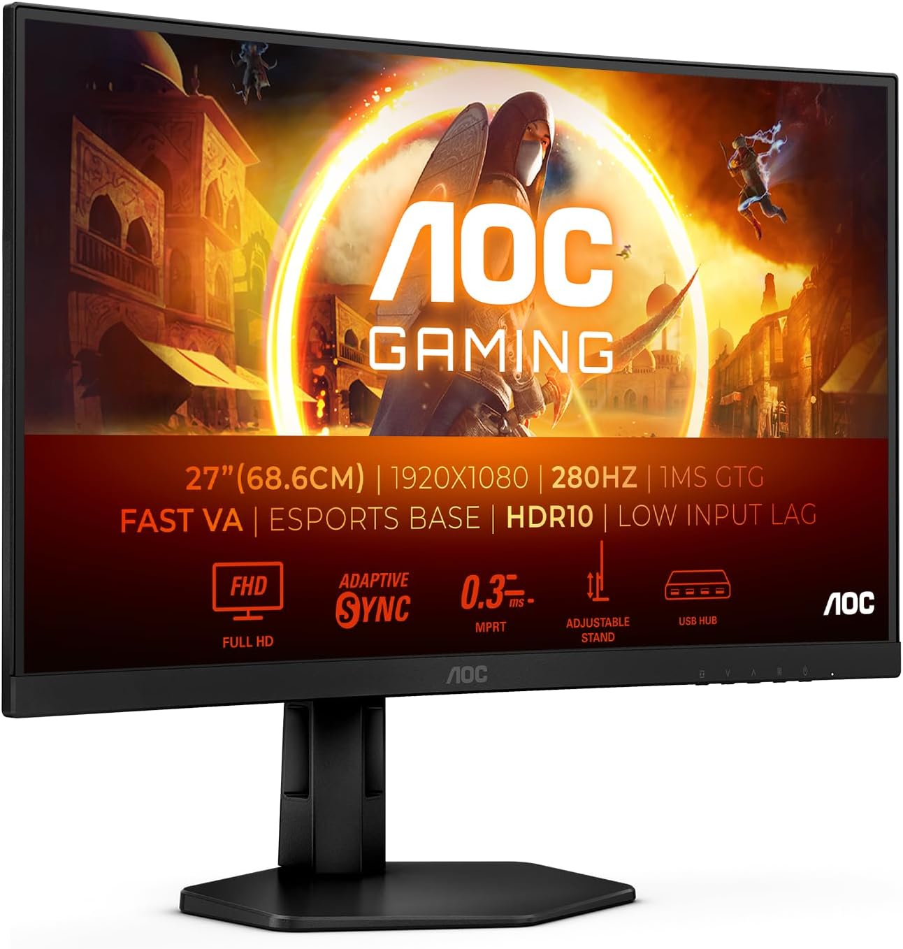AOC Gaming C27G4ZXE - 27 Zoll FHD Curved Monitor, 280 Hz, 1ms, HDR10